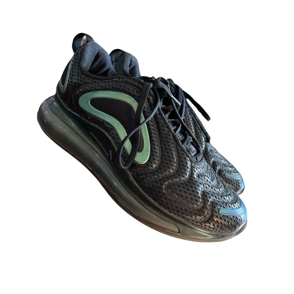 7Y Nike Air Max 720 Iridescent (AQ3196-003) Black Textile No Box Black Teal - Picture 3 of 9